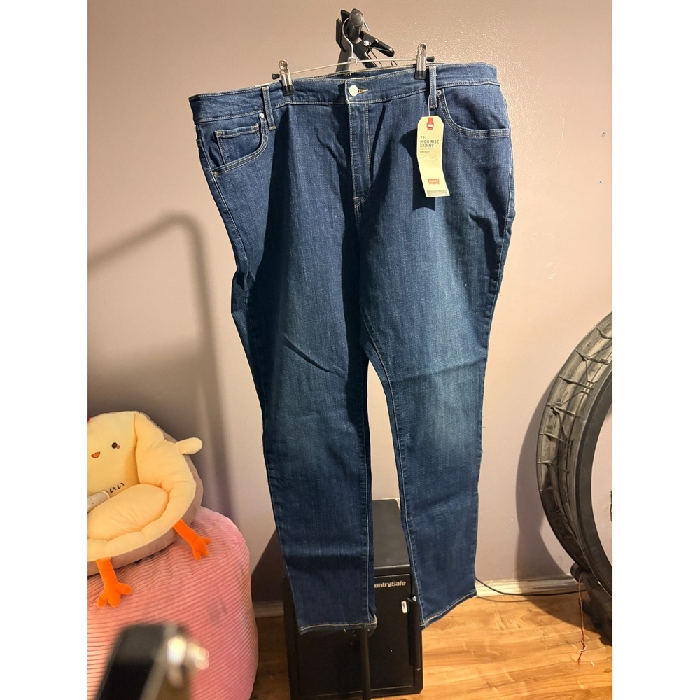 Levi's Premium Women's 721 High Rise Skinny Jeans Dark Wash Blue Stretch 24